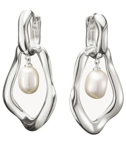 orecchini donna Thomas Sabo H2321-082-14 Hoop Earrings with pearls-Pendant Natural Beauty Silver Ladies