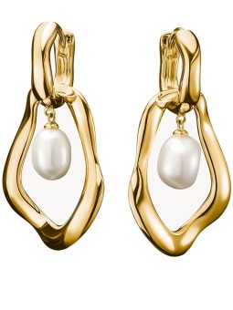 orecchini donna Thomas Sabo H2321-430-14 Hoop Earrings with pearls-Pendant Natural Beauty Gold-Plated Ladies