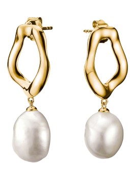 orecchini donna Thomas Sabo H2322-430-14 Earrings with Pearl Natural Beauty Gold-Plated Ladies