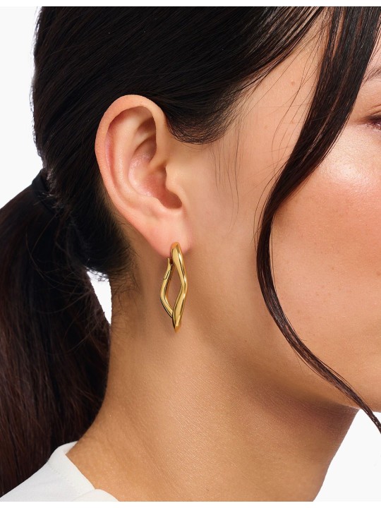 orecchini donna Thomas Sabo CR755-413-39 Hoop Earrings big Natural Beauty Gold-Plated Ladies