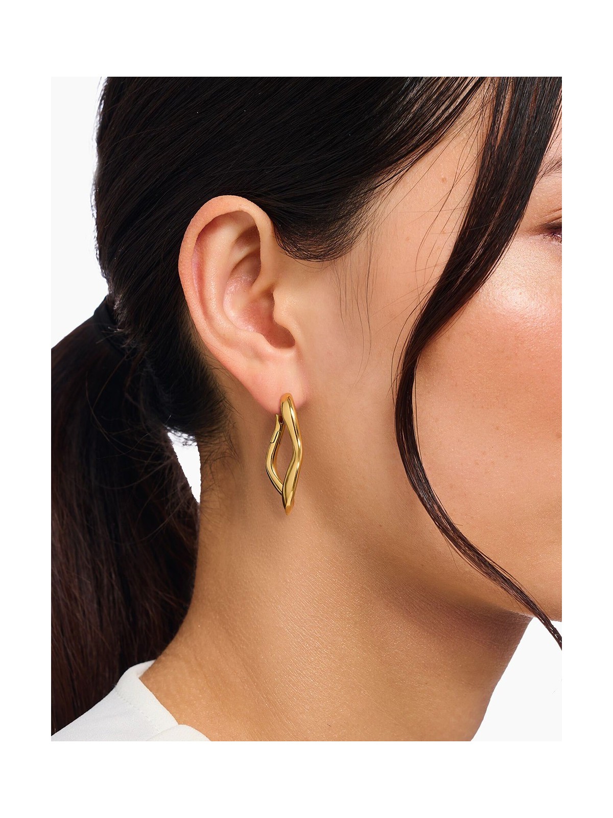 orecchini donna Thomas Sabo CR755-413-39 Hoop Earrings big Natural Beauty Gold-Plated Ladies