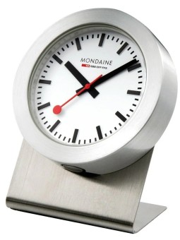 sveglia Mondaine A660.30318.81SBB mmagnetic silver wall clock, table clock, kitchen clock 50 mm