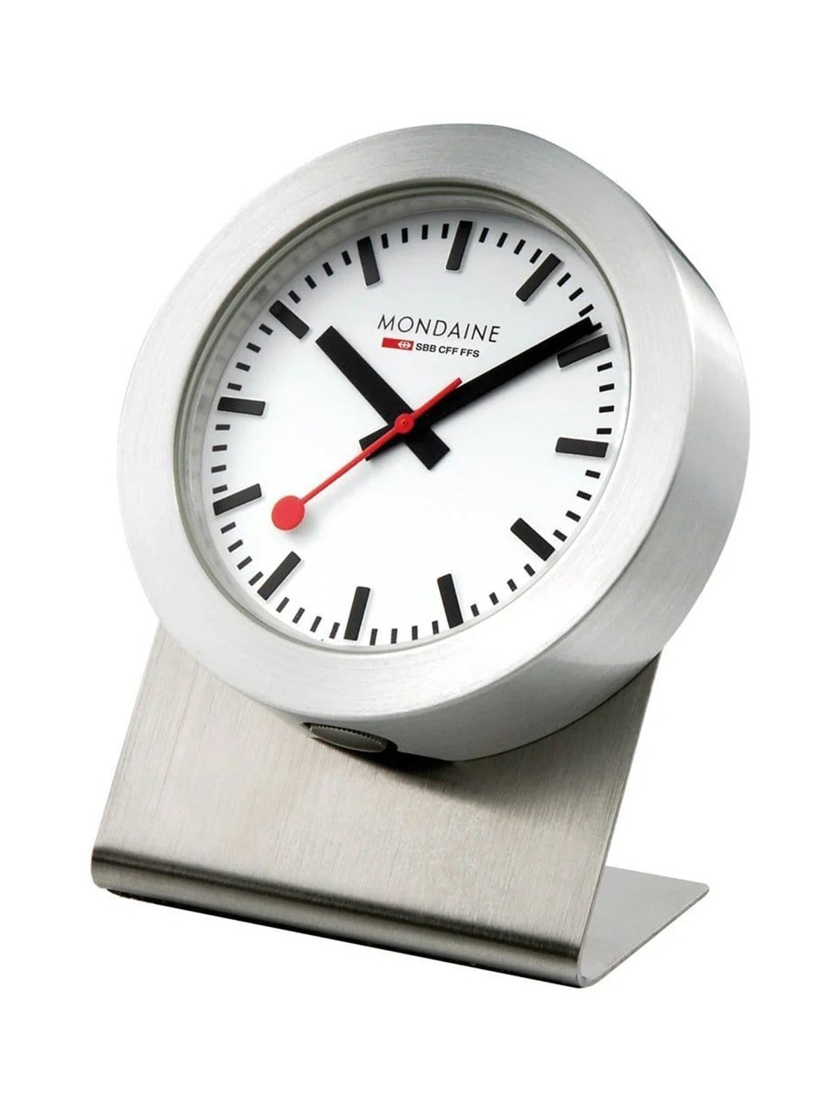 sveglia Mondaine A660.30318.81SBB mmagnetic silver wall clock, table clock, kitchen clock 50 mm