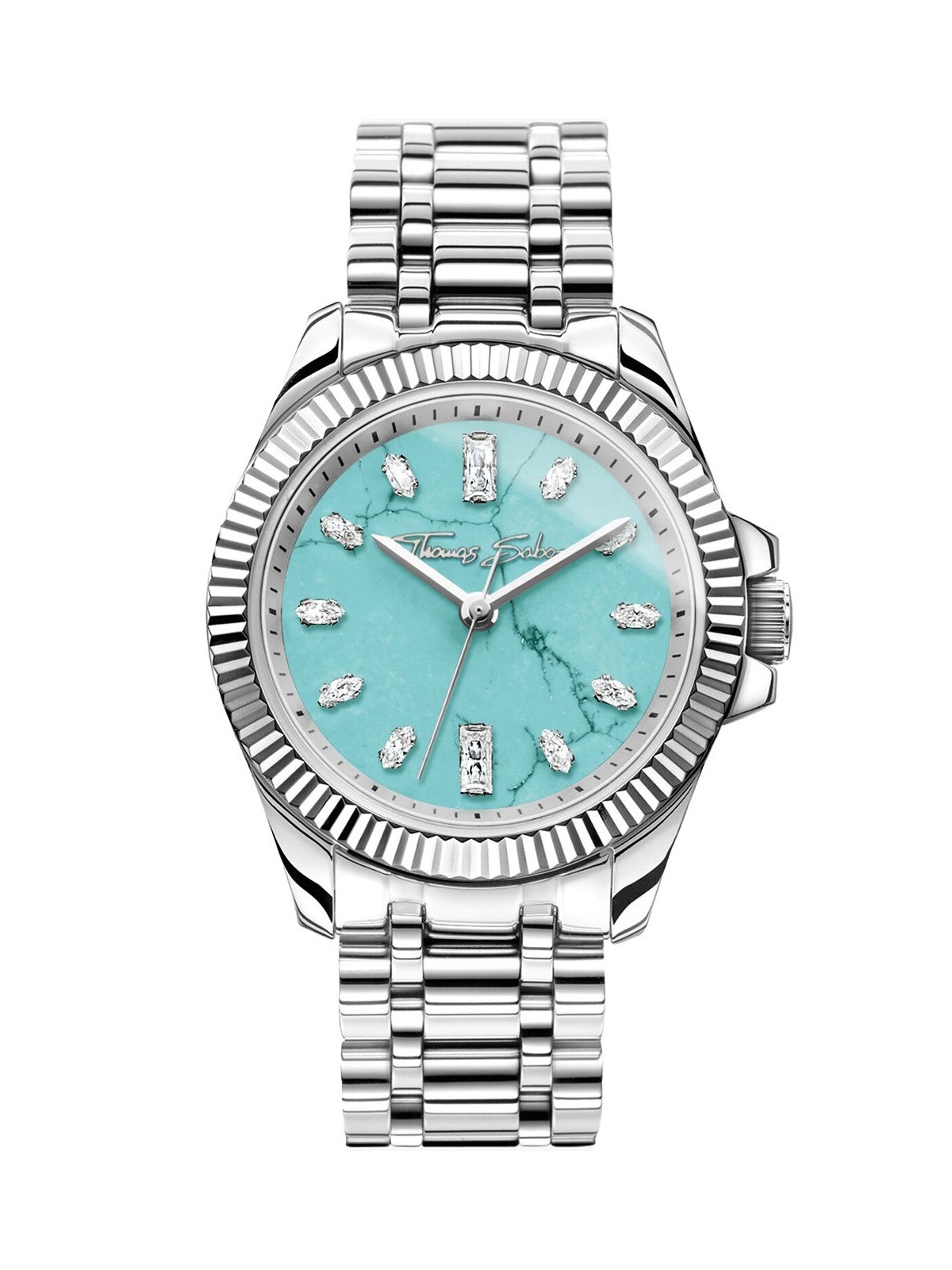 orologio donna Thomas Sabo WA0435 Ladies Watch Divine Jewellery Stone Silver-Colored 33mm 5ATM