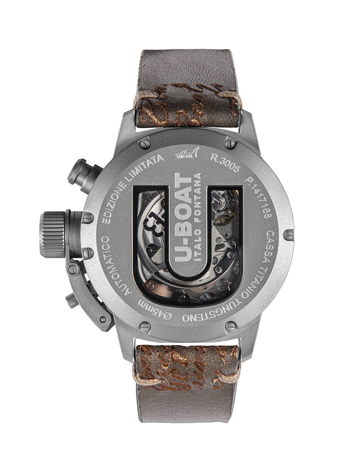 orologio uomo U-Boat 3005 Mens Watch Classico Automatic Chrono Titanium Limited 45mm 10ATM