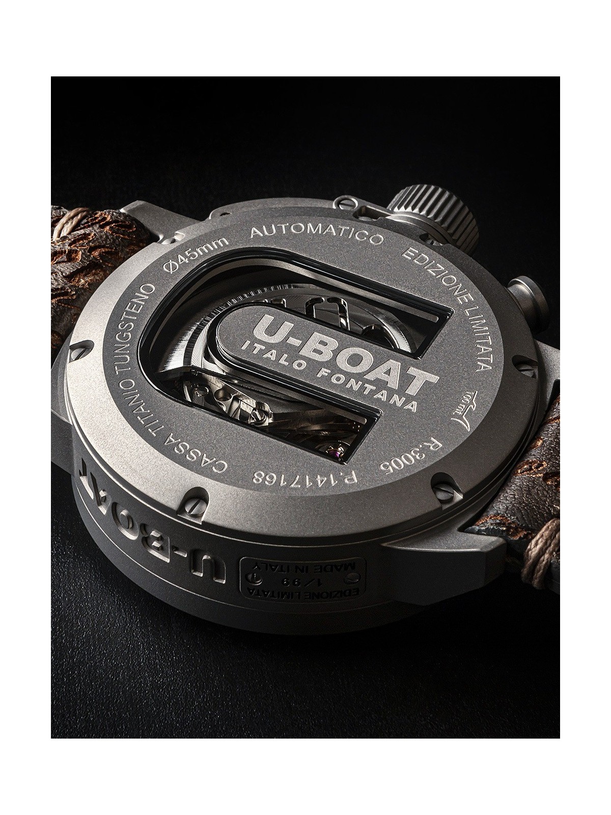 orologio uomo U-Boat 3005 Mens Watch Classico Automatic Chrono Titanium Limited 45mm 10ATM