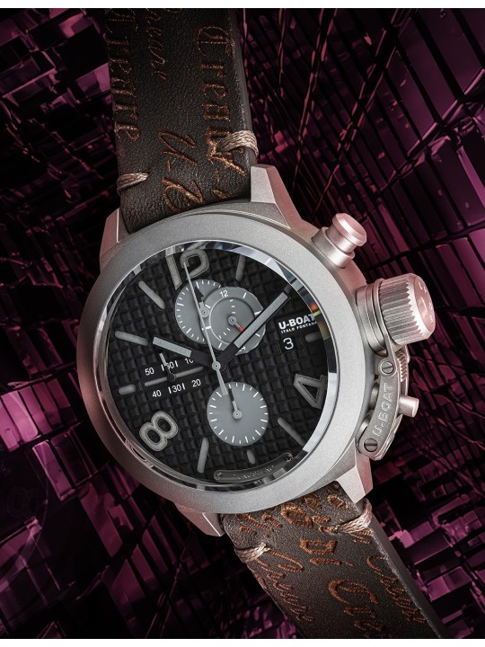 orologio uomo U-Boat 3005 Mens Watch Classico Automatic Chrono Titanium Limited 45mm 10ATM