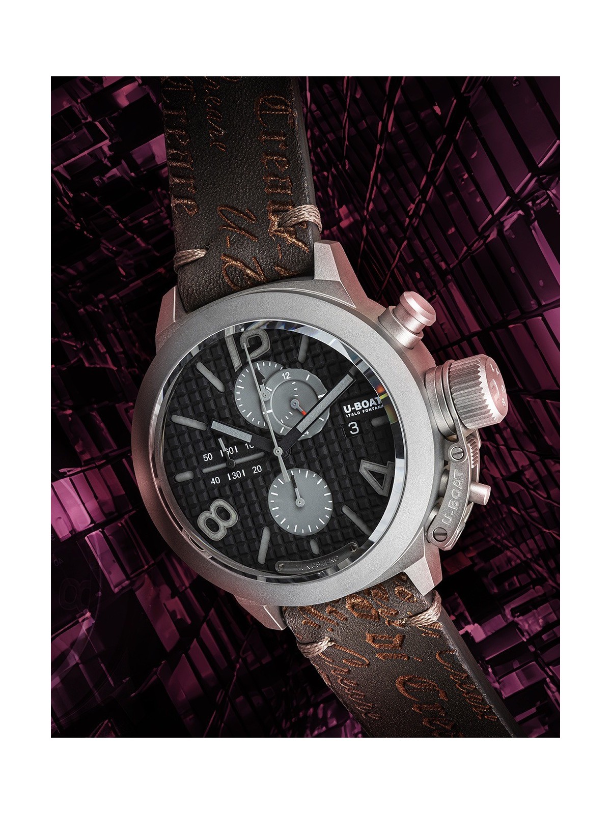 orologio uomo U-Boat 3005 Mens Watch Classico Automatic Chrono Titanium Limited 45mm 10ATM