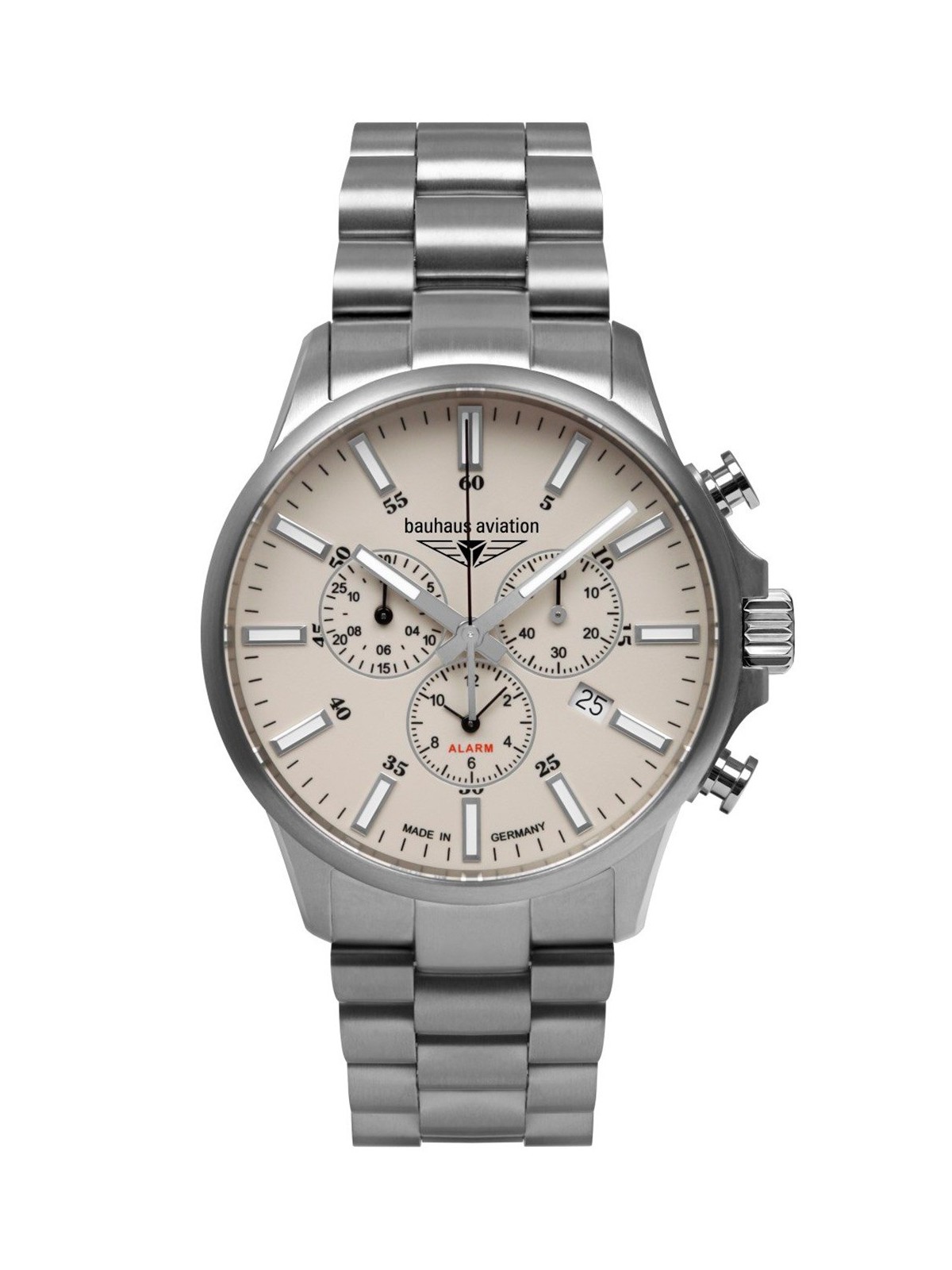 orologio uomo Bauhaus 2880M-5 Mens Watch Aviation Chrono Titanium 42mm 10ATM