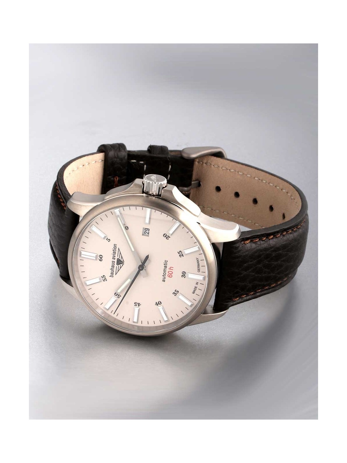 orologio uomo Bauhaus 2864-5 Mens Watch Aviation Automatic Titanium 42mm 10ATM