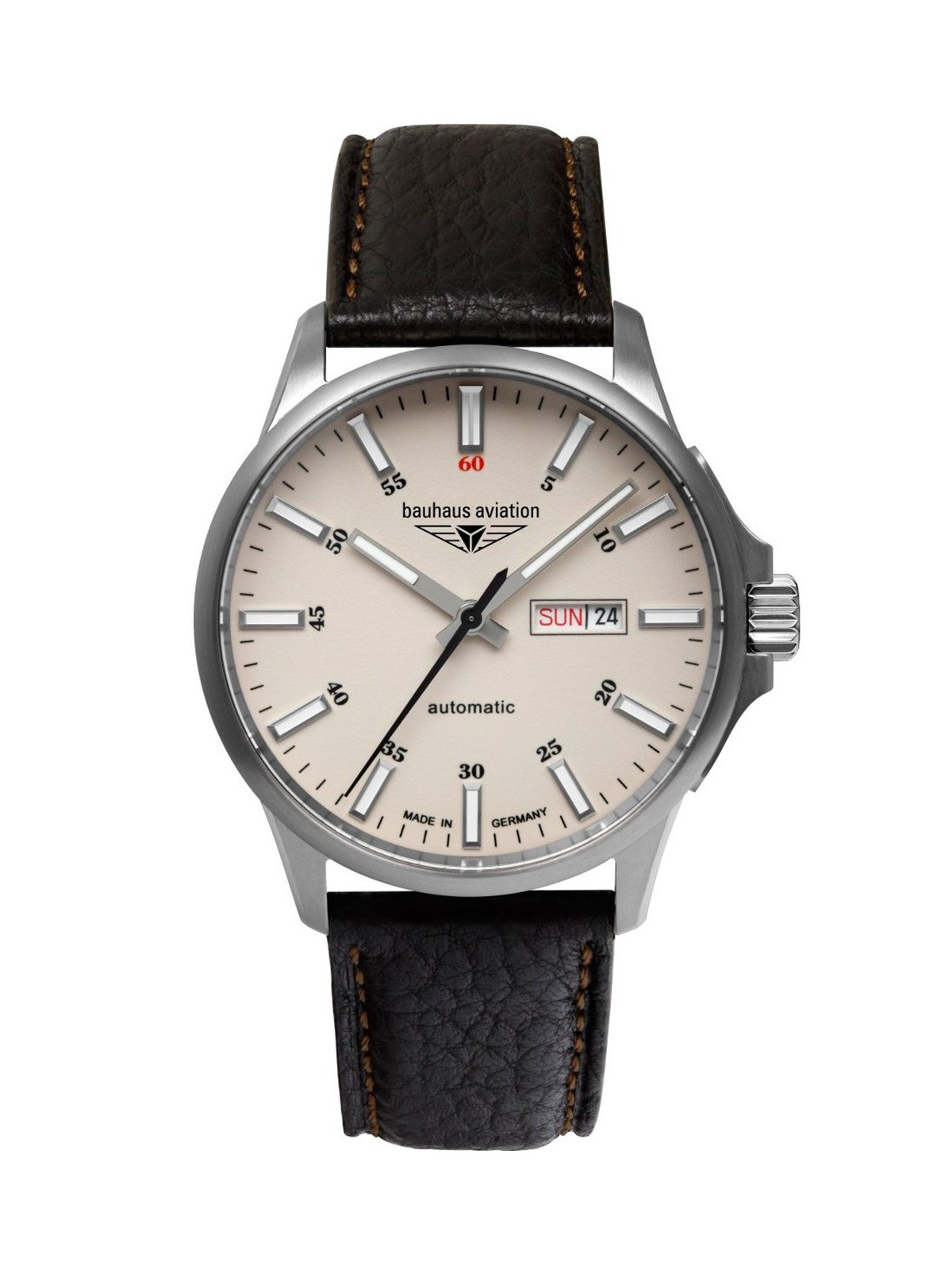 orologio uomo Bauhaus 2866-5 Mens Watch Aviation Automatic Titanium 42mm 10ATM
