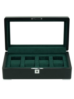 scatola orologio Rothenschild RS-3420-4-BL-GRE Watch Box Black [4] with green velvet