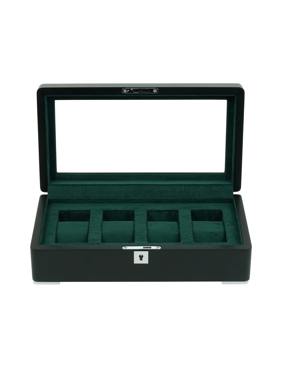 scatola orologio Rothenschild RS-3420-4-BL-GRE Watch Box Black [4] with green velvet