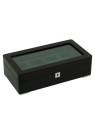 scatola orologio Rothenschild RS-3420-4-BL-GRE Watch Box Black [4] with green velvet