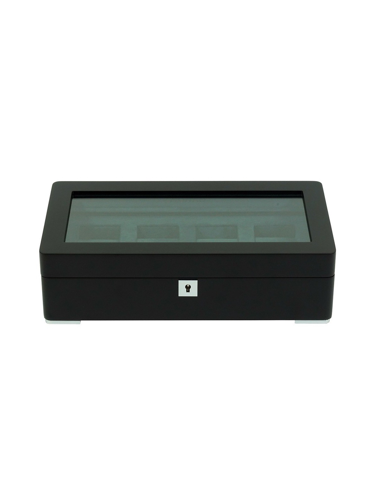 scatola orologio Rothenschild RS-3420-4-BL-GRE Watch Box Black [4] with green velvet