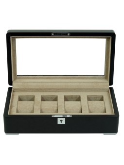 scatola orologio Rothenschild RS-3420-4-BL-TAN Watch Box Black [4] with beige velvet