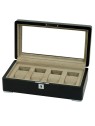 scatola orologio Rothenschild RS-3420-4-BL-TAN Watch Box Black [4] with beige velvet