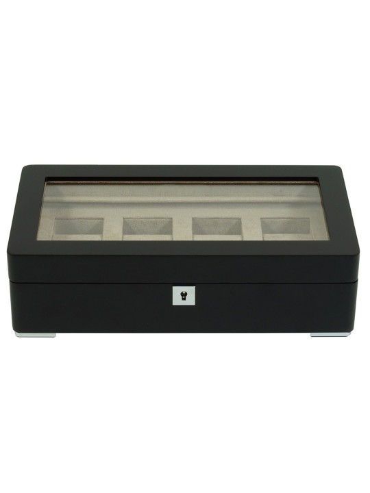scatola orologio Rothenschild RS-3420-4-BL-TAN Watch Box Black [4] with beige velvet
