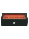 scatola orologio Rothenschild RS-3420-4-BL-ORA Watch Box Black [4] with orange velvet