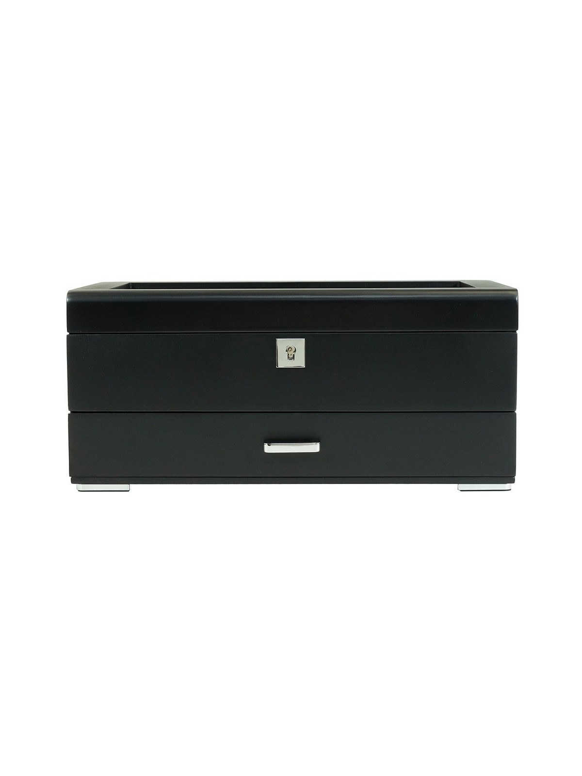 scatola orologio Rothenschild RS-3421-4-BL-CHA Watch Box Black [4] with grey velvet + Drawer