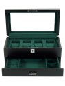 scatola orologio Rothenschild RS-3421-4-BL-CHA Watch Box Black [4] with grey velvet + Drawer