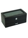 scatola orologio Rothenschild RS-3421-4-BL-CHA Watch Box Black [4] with grey velvet + Drawer