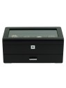 scatola orologio Rothenschild RS-3421-4-BL-CHA Watch Box Black [4] with grey velvet + Drawer