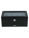 scatola orologio Rothenschild RS-3421-4-BL-CHA Watch Box Black [4] with grey velvet + Drawer