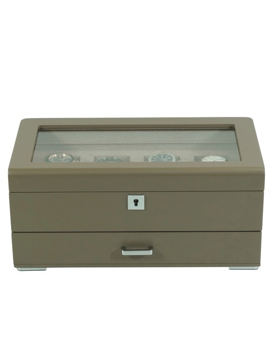 scatola orologio Rothenschild RS-3421-4-TA-TAN Watch Box Brown [4] with beige velvet + Drawer