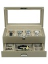 scatola orologio Rothenschild RS-3421-4-TA-TAN Watch Box Brown [4] with beige velvet + Drawer