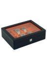 scatola orologio Rothenschild RS-3420-8-BL-ORA Watch Box Black [8] with orange velvet
