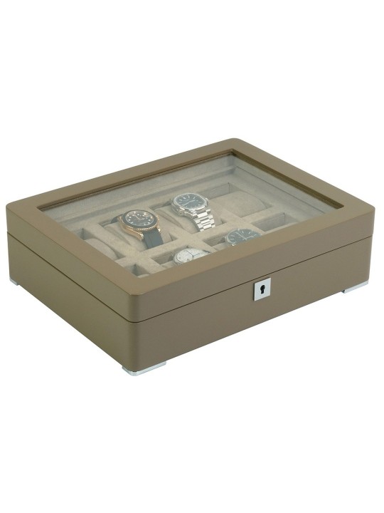 scatola orologio Rothenschild RS-3420-8-TA-TAN Watch Box Brown [8] with beige velvet