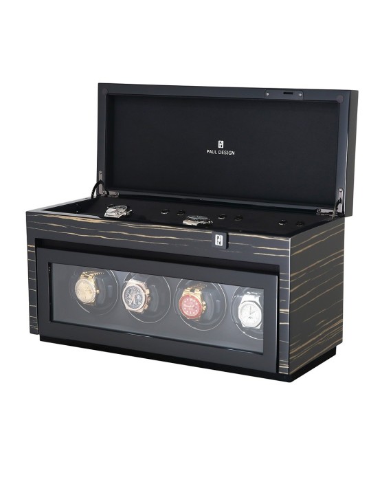 avvolgitore orologio Paul Design Watch Winder Gentlemen 4+6 Black Shadow 20056