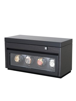 avvolgitore orologio Paul Design Watch Winder Gentlemen 4+6 Black Apricot 20055