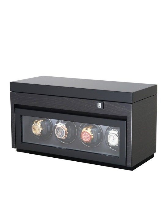 avvolgitore orologio Paul Design Watch Winder Gentlemen 4+6 Black Apricot 20055