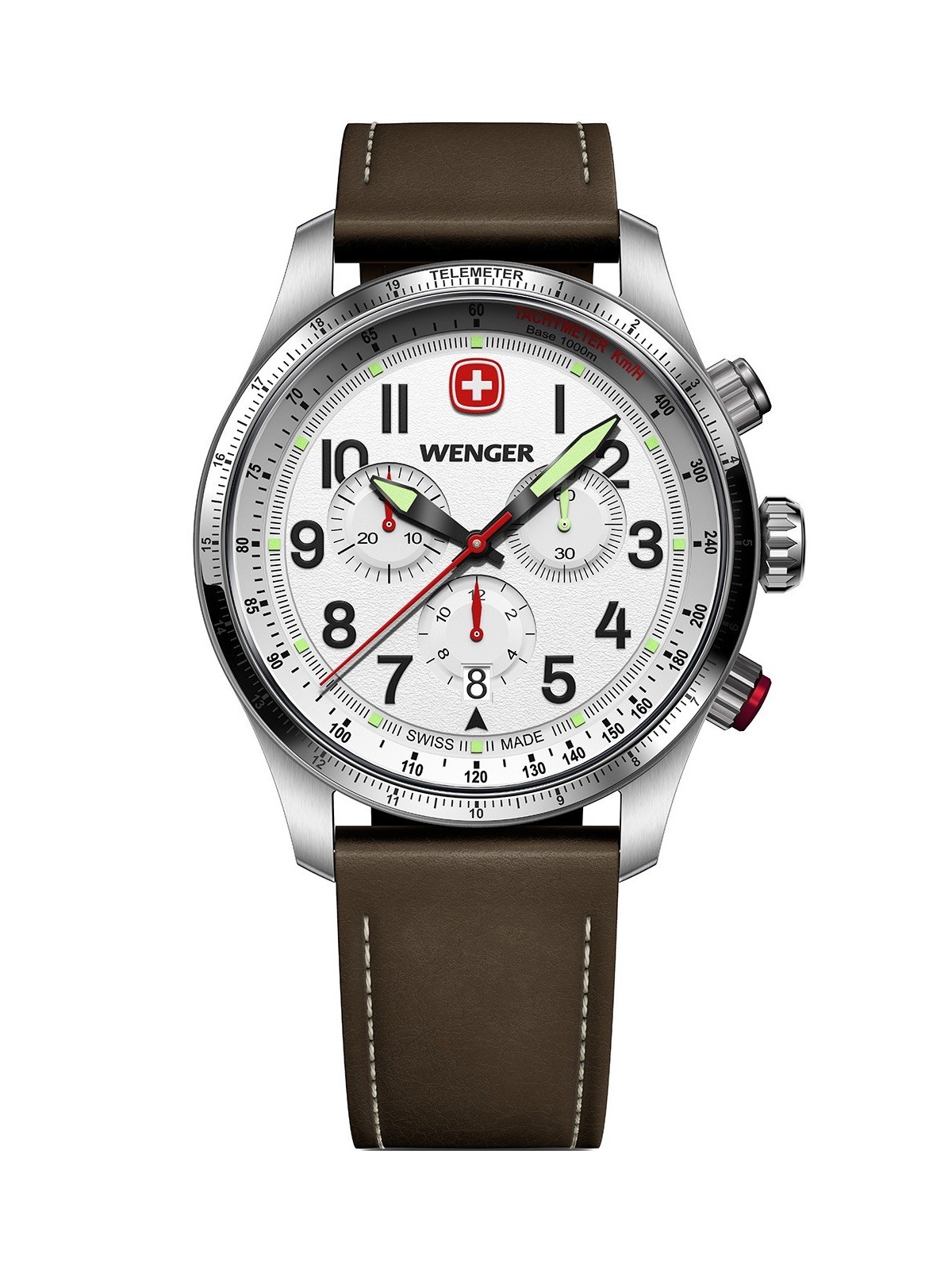orologio uomo Wenger 01.0543.109 Mens Watch Terragraph Chrono 43mm 10ATM