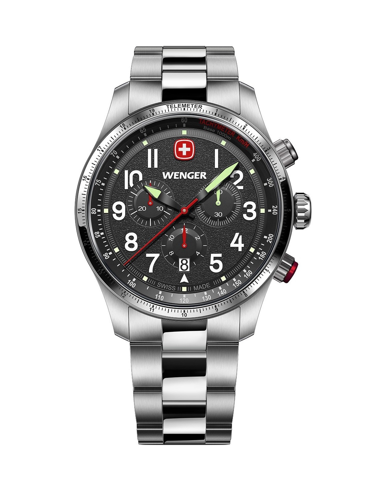 orologio uomo Wenger 01.0543.111 Mens Watch Terragraph Chrono 43mm 10ATM