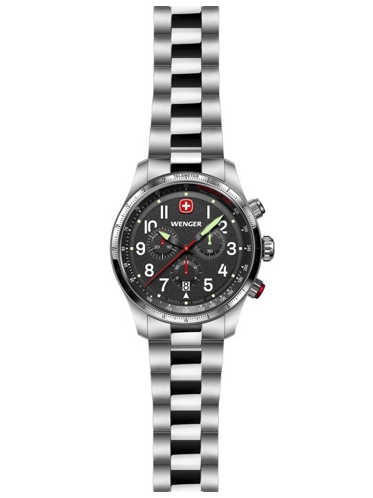 orologio uomo Wenger 01.0543.111 Mens Watch Terragraph Chrono 43mm 10ATM
