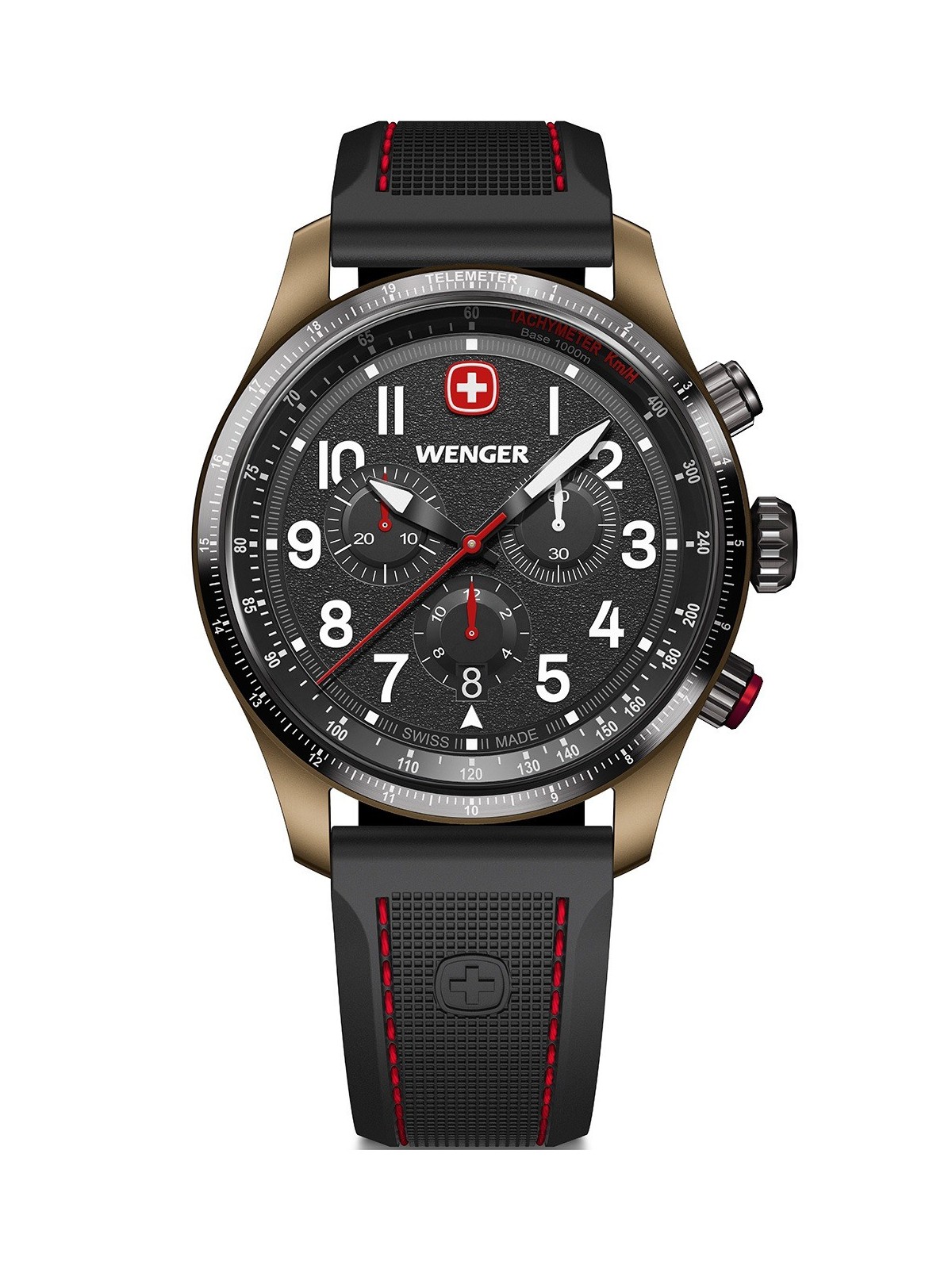 orologio uomo Wenger 01.0543.113 Mens Watch Terragraph Chrono 43mm 10ATM
