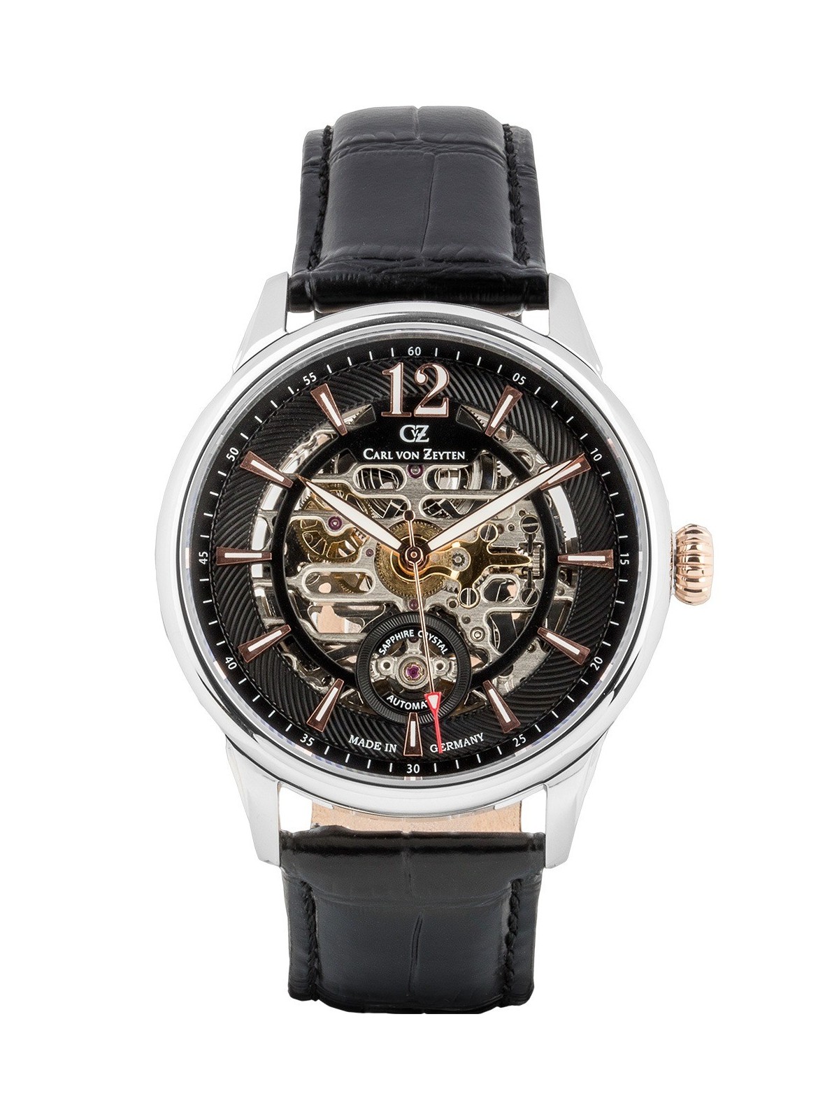 orologio uomo Carl von Zeyten CVZ0080BKRS Mens Watch Schramberg Automatic Limited Edition 43mm 5ATM