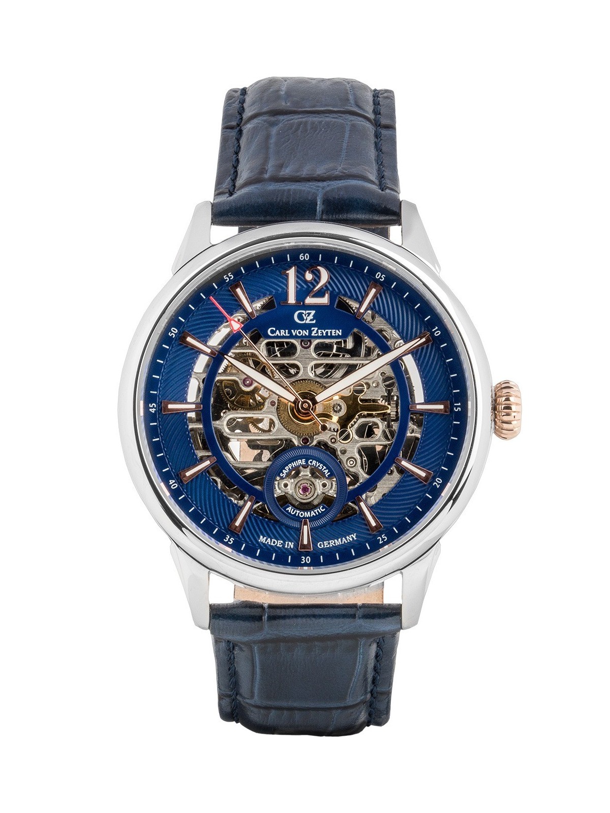orologio uomo Carl von Zeyten CVZ0080BLRS Mens Watch Schramberg Automatic Limited Edition 43mm 5ATM