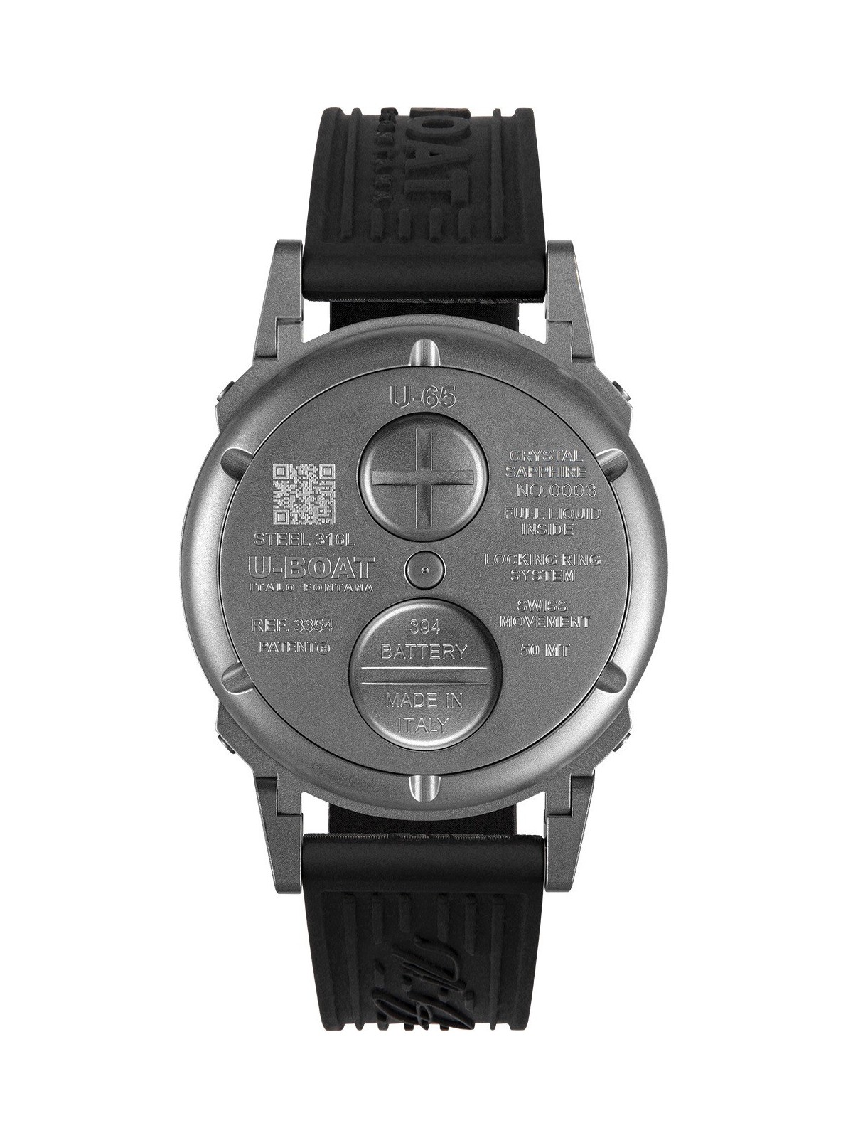 orologio uomo U-Boat 3354 Mens Watch U-65 44mm SS White 5ATM
