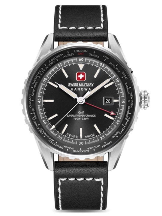 orologio uomo Swiss Military Hanowa SMWGB0003201 Mens Watch Afterburn GMT 44mm 10ATM