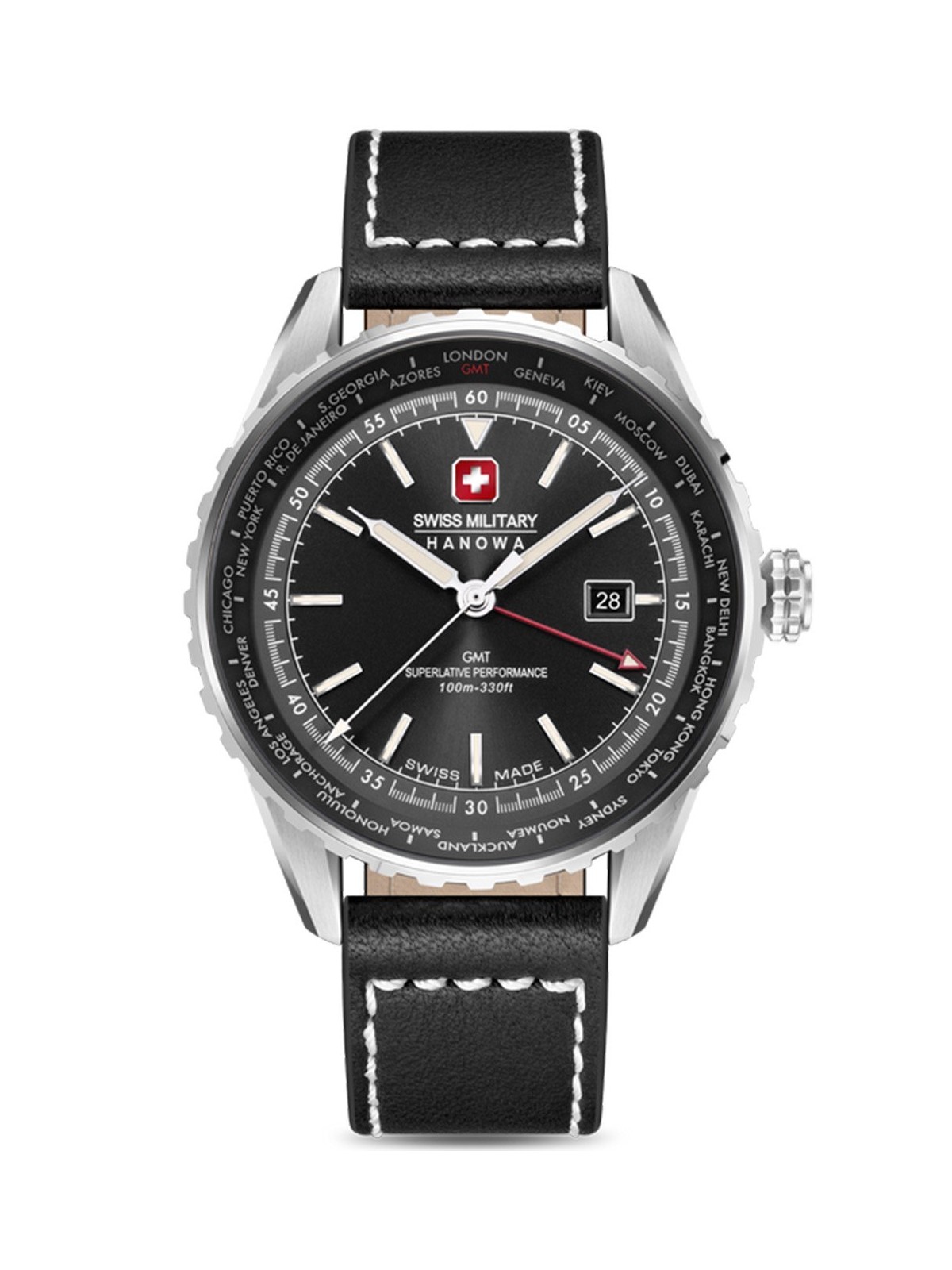 orologio uomo Swiss Military Hanowa SMWGB0003201 Mens Watch Afterburn GMT 44mm 10ATM