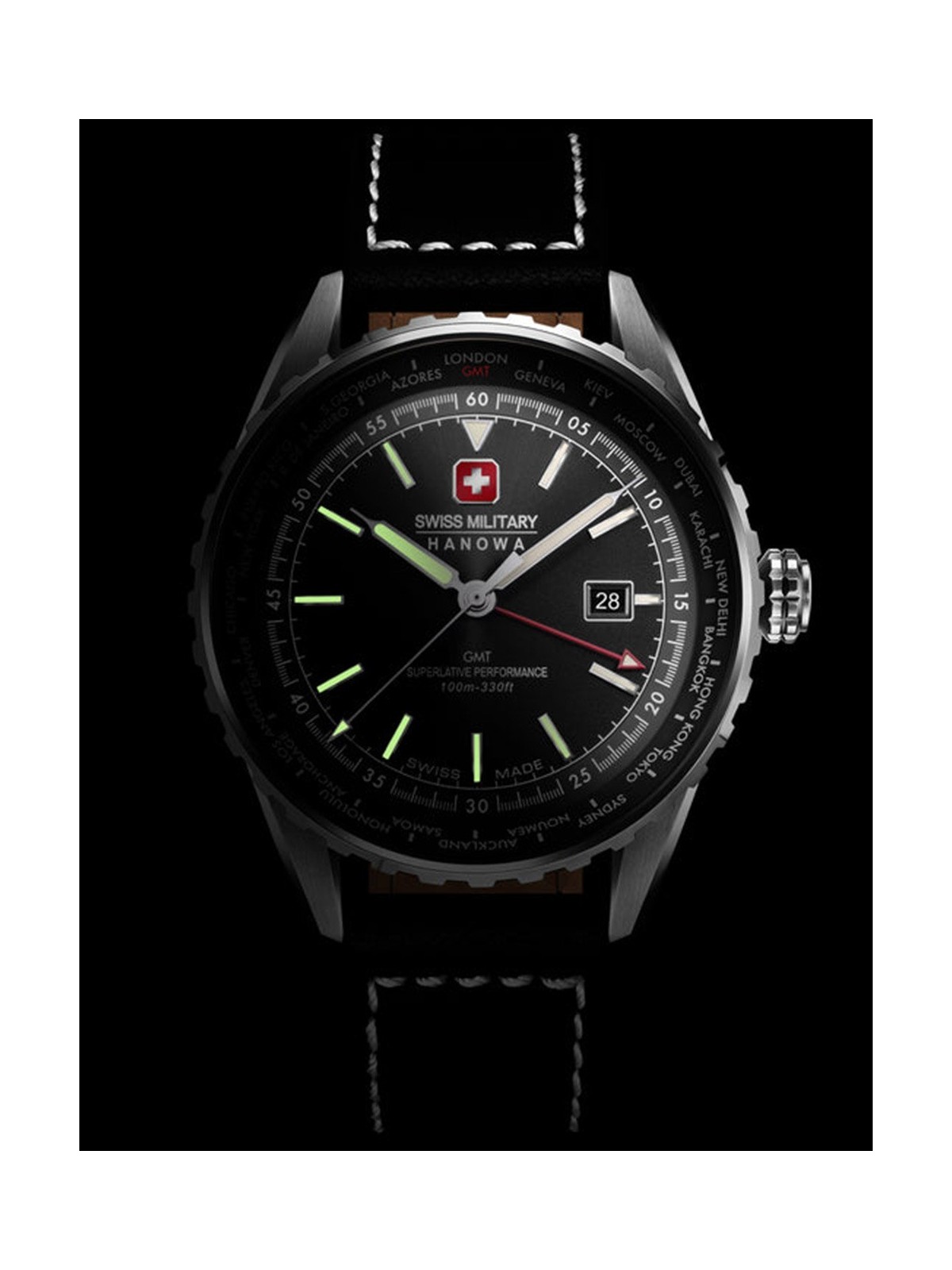 orologio uomo Swiss Military Hanowa SMWGB0003201 Mens Watch Afterburn GMT 44mm 10ATM