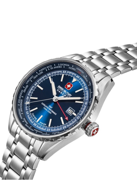 orologio uomo Swiss Military Hanowa SMWGH0003204 Mens Watch Afterburn GMT 44mm 10ATM