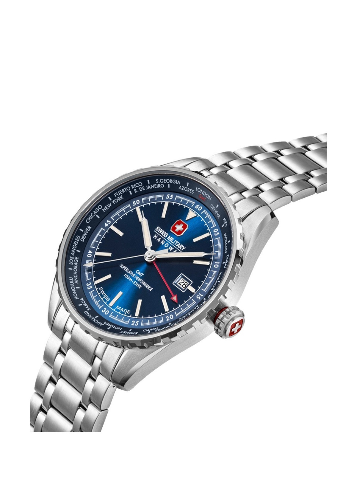 orologio uomo Swiss Military Hanowa SMWGH0003204 Mens Watch Afterburn GMT 44mm 10ATM