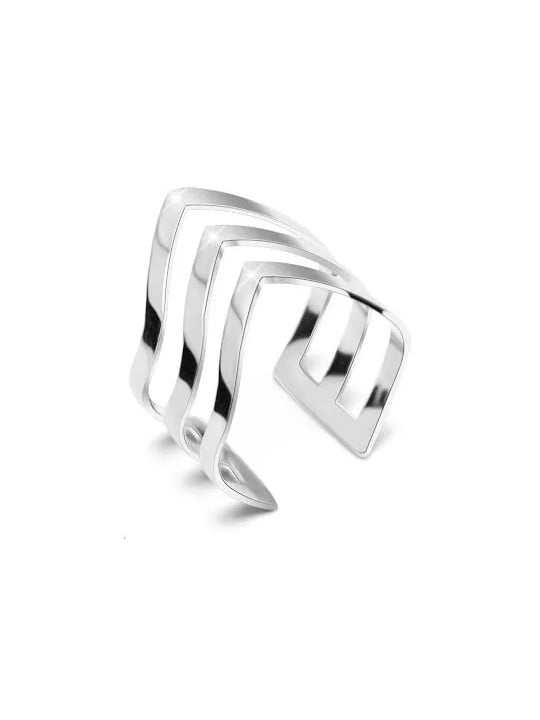 Troli Elegante anello triplo in acciaio da donna