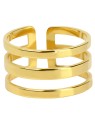 Troli Elegante anello triplo in acciaio placcato oro da donna