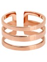 Troli Elegante anello triplo in acciaio placcato oro rosa donna